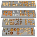 Modern Bread Food Bread Bagels Cake Tray 3d model
