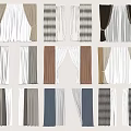 Window Curtains In Various Styles With Different Colors And Fabric Textures 3d model