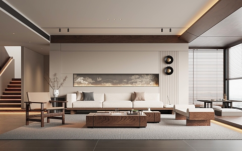 New Chinese Living Room 3d model