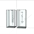 Modern Transparent Glass Shower Enclosure With White Base And Metal Frame