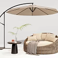 Outdoor Sofa Lazy Sofa Rattan Leisure Sofa 3d model