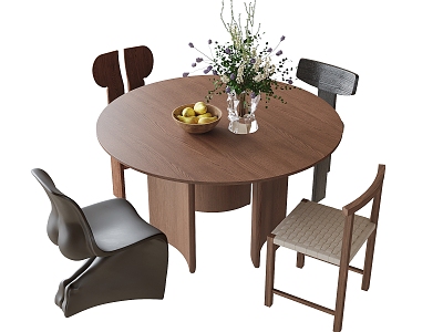 Modern Dining Table and Chair Combination Dining Chair Round Dining Table model