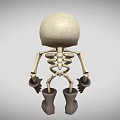 Cartoon Skeleton Game Movie Character With Big Black Eyes Brown Boots And Gloves