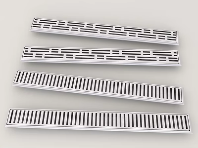 Stainless Steel Floor Drains for Bathroom Accessories with Multiple Grille Patterns 3d model