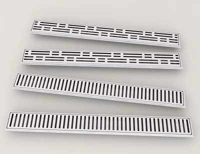 Stainless Steel Floor Drains for Bathroom Accessories with Multiple Grille Patterns 3d model