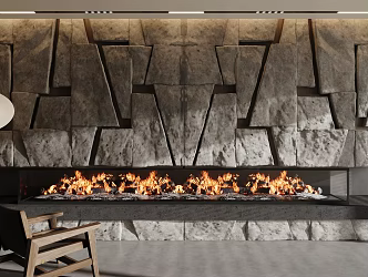 Modern Fireplace 3d model