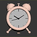 Copper Alarm Clock With Bells White Dial Black Hands And Reflection On Black Background