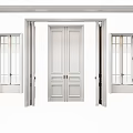 Elegant White Double Doors Paneled Design With Sidelights For Modern Home Interior