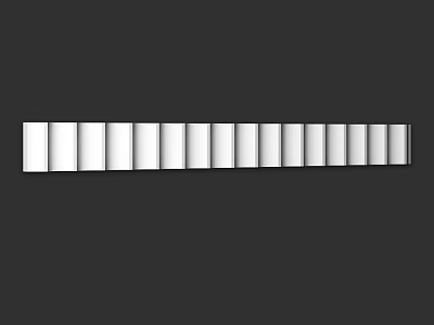 White Long Building Components Arranged in a Row on Dark Background 3d model