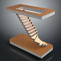 Modern Floating Staircase Design With Square Concrete Platforms And Wooden Steps