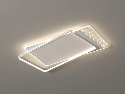 Modern Sleek Square Ceiling Light With Soft LED Illumination And Acrylic Panel Design 3d model