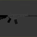 Modern Tactical Rifle With Black And Silver Finish Long Barrel And Rail System