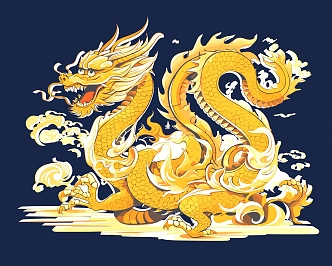 Modern Chinese Ancient Dragon Pattern Rui Beast Xiang Long Shenlong Texture Dragon Totem Fire Dragon Pattern Chen Long Paper-cut New Year of the Dragon Kirin Ancient Dragon Pattern 3d model