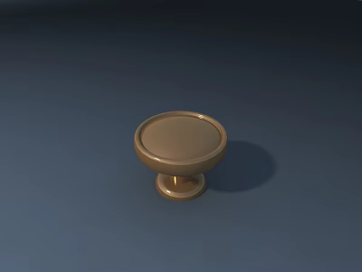 Elegant Golden Round Dining Table With Dark Blue Background And Sleek Design Features 3d model