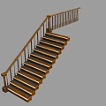 Wooden Staircase Design With Classic Handrail And Vertical Baluster Steps