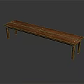 Rustic Solid Wood Bench With Brown Surface And Metal Rivets Details