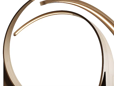 Modern Curved Gold Floor Lamp With Arched Metal Structure For Living Room Decor 3d model