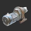 Old Rusty Industrial Gearmotor Equipment With Metal Base And Mechanical Parts