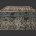 Ornate Carved Decorative Storage Box With Intricate Patterns And Vintage Design Style