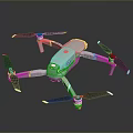 Sleek Modern Quadcopter Drone With Light Green Body And Black Propellers