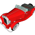 Red Vintage Convertible Car With Classic Open Top And Sleek Body Design