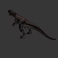 Realistic T Rex Dinosaur With Open Mouth Sharp Teeth And Striped Skin