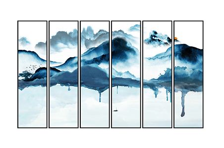 New Chinese Decorative Painting Landscape Decorative Painting Hanging Painting 3d model