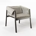 Modern Single Chair With Black Frame Light Gray Fabric Armrest Design