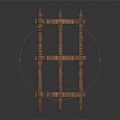 Three Tier Wooden Corner Shelf Featuring Carved Patterns Scalloped Shelves And Ornate Posts