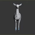 White Deer With Blue Ears And Hooves Featuring White Spots In 3D Render Design