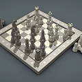 Chess Board Game Entertainment With Black And White Pieces On Checkerboard Squares