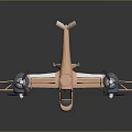 Aerospace Vehicle 3D Model Display With Two Units Propellers And Cockpits