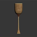 Elegant Copper Goblet With Tall Stem Vintage Design Smooth Surface For Home Decoration