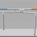 White Metal Support Frame With Blue And Orange Grips And Non Slip Base