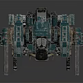 Sci Fi Robot Character With Mechanical Armor Dual Arm Guns And Metallic Texture Design