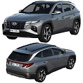 Hyundai SUV Front And Rear Exterior With Modern Headlights Tail Lights And Sporty Wheels