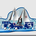 Creative Photo Check-in Spot with Sailboat Waves and Happy Home Theme Elements