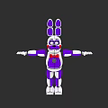 Purple And White Rabbit Character With Red Bow Tie In 3D Animated Design