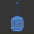 Round Cream Striped Paper Pendant Light with Minimalist Style and Warm Glow