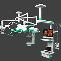 Advanced Medical Devices For Operating Room With Suspended Surgical Lights And HD Monitors