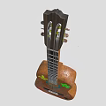 Wooden Acoustic Guitar With Decorative Clover And Fleur De Lis Painted Art Supplies Designs
