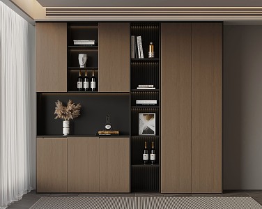 Italian Minimalist Wine Cabinet 3d model