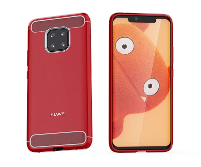 Huawei Red Smartphone Case And Protective Cover With Cartoon Character On Screen Design 3d model