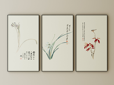 New Chinese Plant Painting Hanging Paintings model