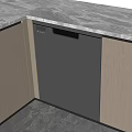 Modern Kitchen With Built In Dishwasher Sleek Design Marble Countertop And Wooden Cabinets