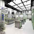 Supermarket Department Store Interior With Shopping Carts Checkout Counters And High Quality Natural Food Section