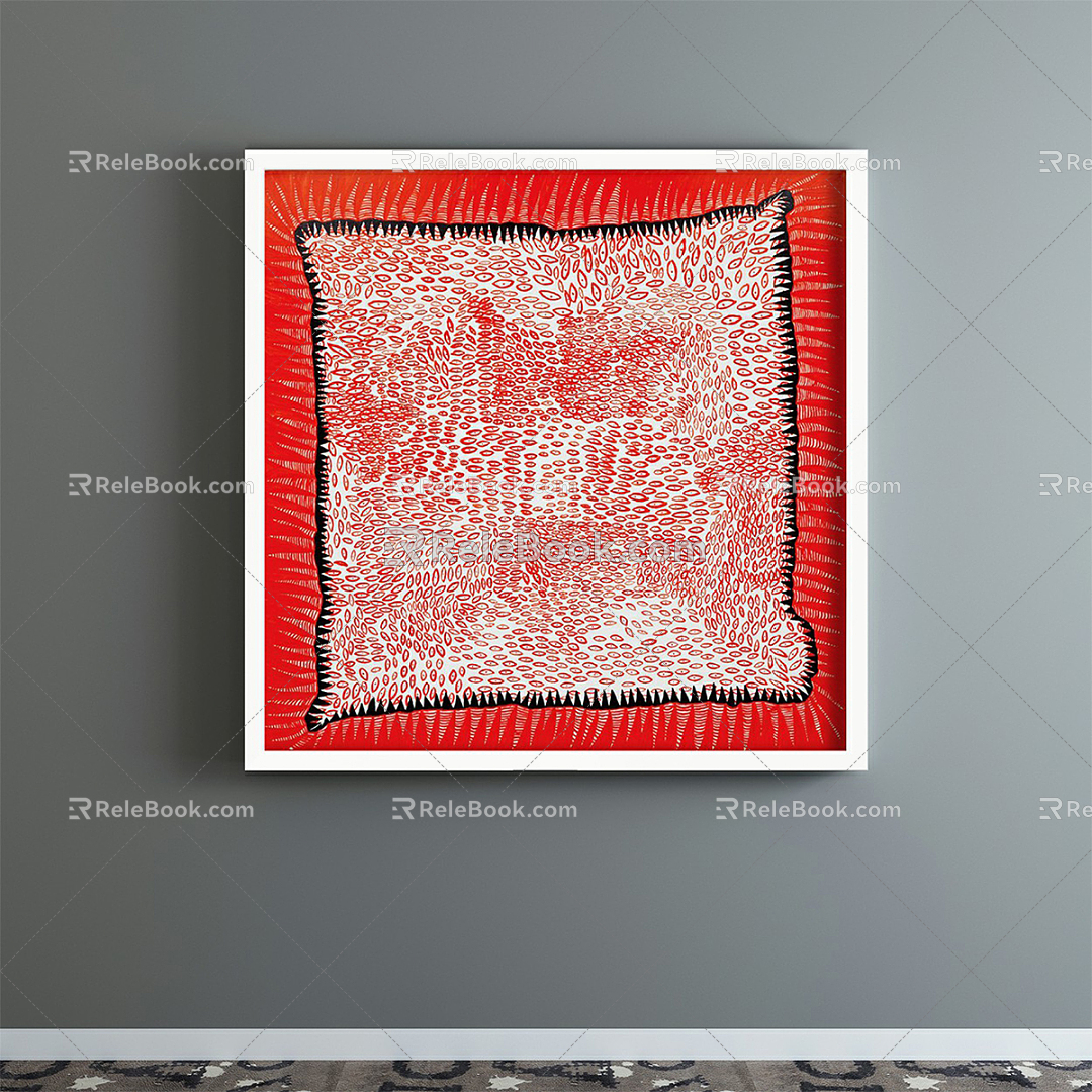 Modern abstract painting simple red living room abstract decorative painting 3d model