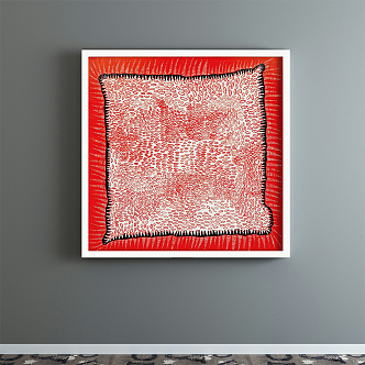 Modern abstract painting simple red living room abstract decorative painting 3d model