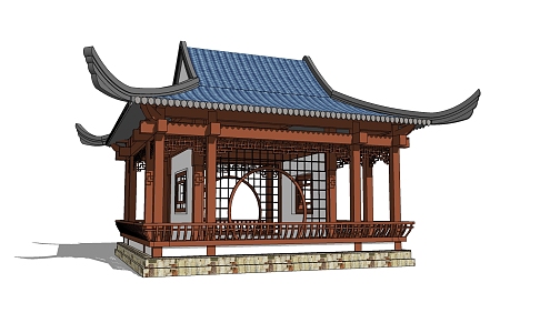 Chinese pavilion porch 3d model