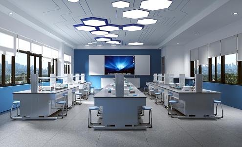 Laboratory Experimental Classroom Scientific Research Room 3d model